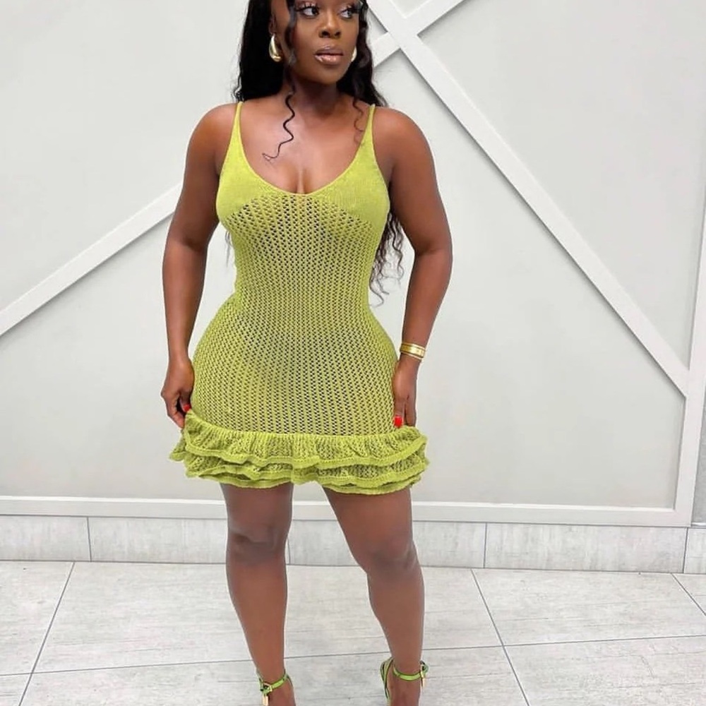 Elegant Green Knit Dress